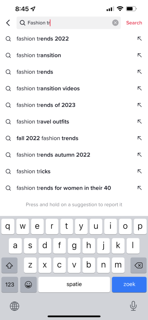 TikTok Search results are giving suggestions based on keywords you're looking for. TikTok SEO is key to getting more views.